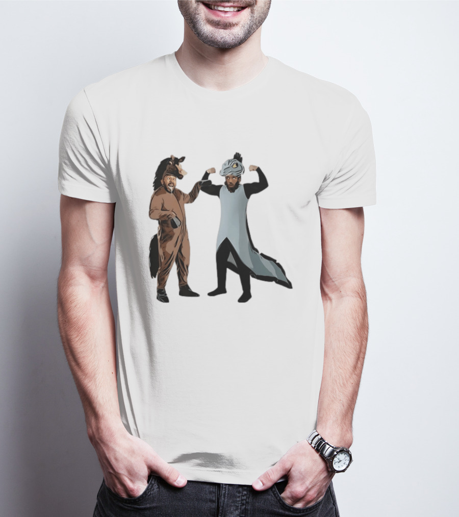 James Harden Joel Embiid Horse And Dinosaur Costumes Basketball Duo T-Shirt