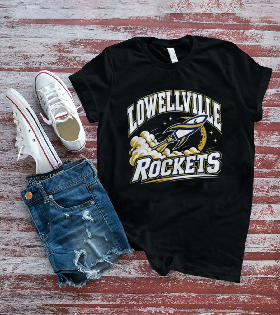 Lowellville Rockets Rocket Ship Launching NCAA Team Spirit T-Shirt