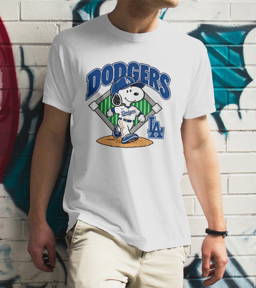 Snoopy Baseball Los Angeles Dodgers MLB Take October T-Shirt