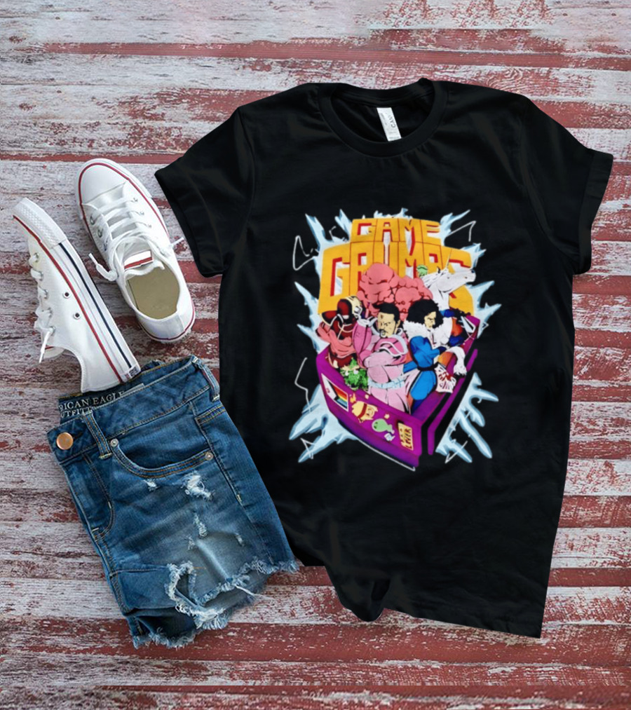 Game Grumps YouTube Gaming Retro Arcade Characters Explosion T-Shirt