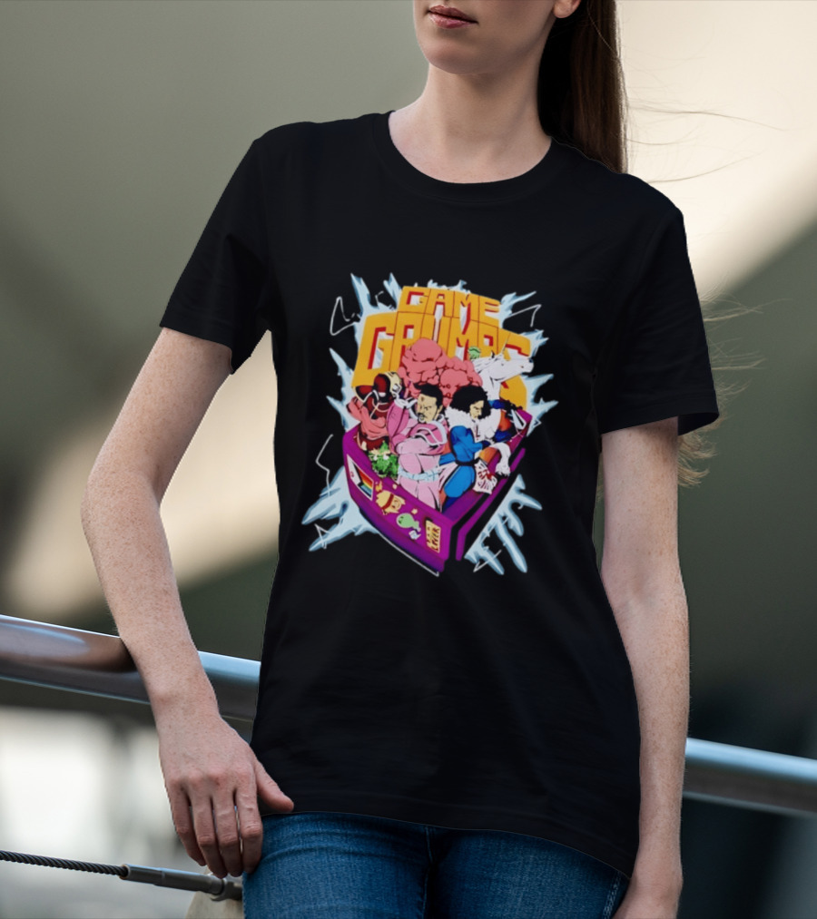 Game Grumps YouTube Gaming Retro Arcade Characters Explosion T-Shirt