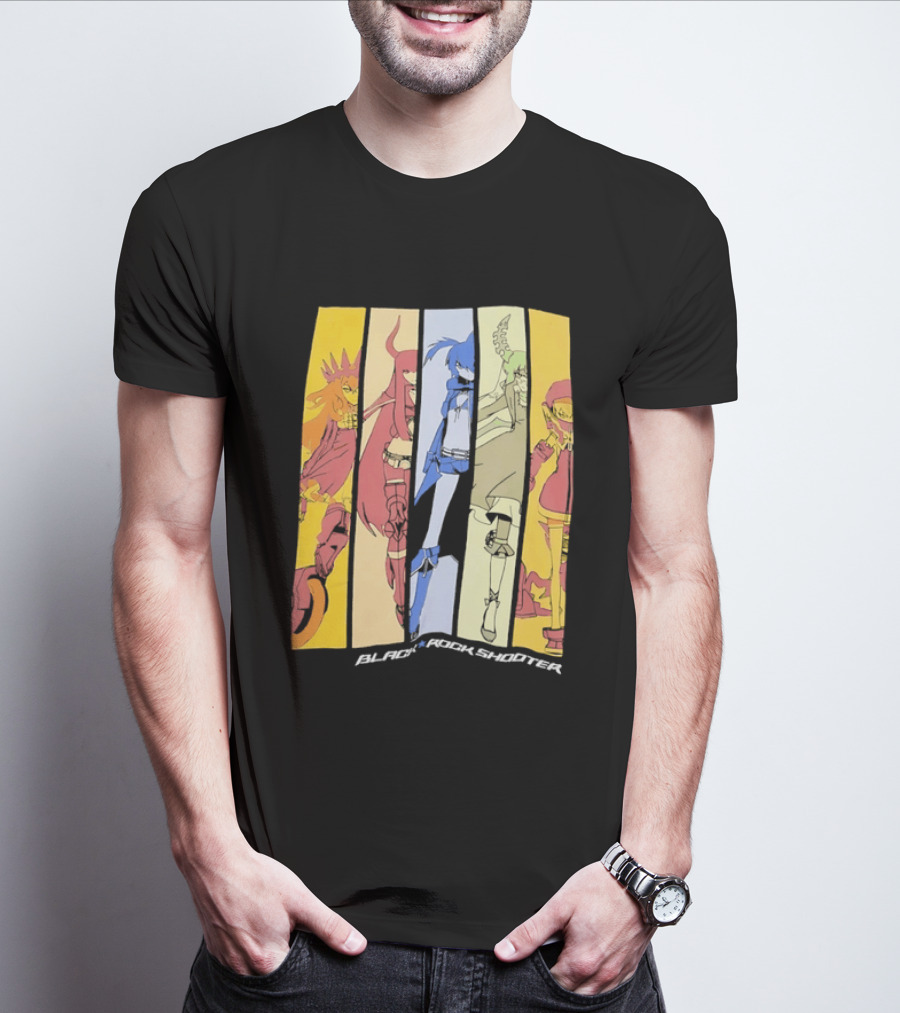 Black Rock Shooter Anime Characters Panel T-Shirt