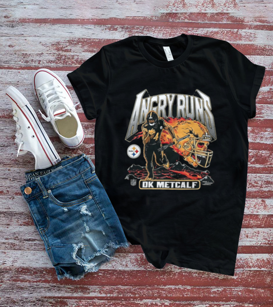 Pittsburgh Steelers Angry Runs DK Metcalf Football NFL Player T-Shirt