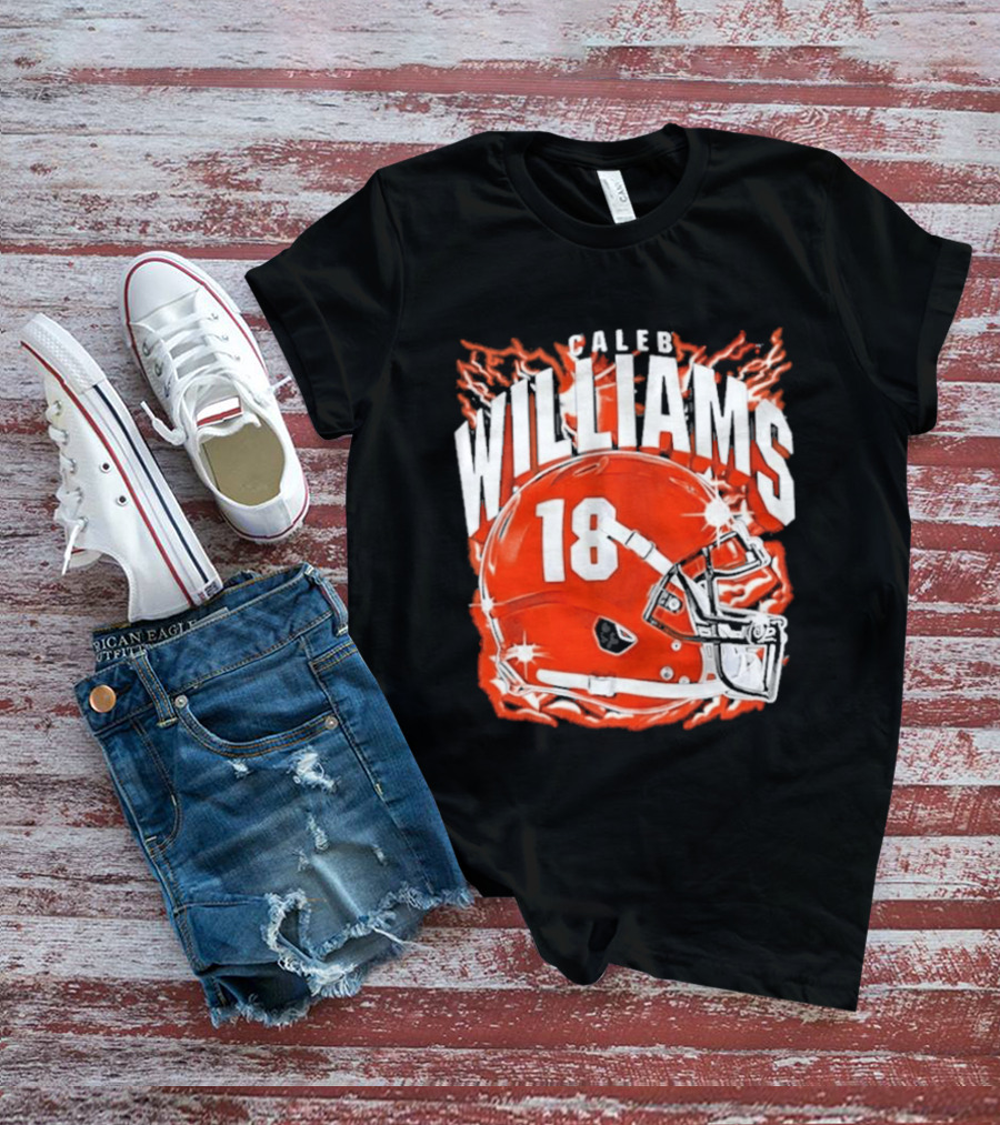 Caleb Williams 18 Lightning Helmet T-Shirt