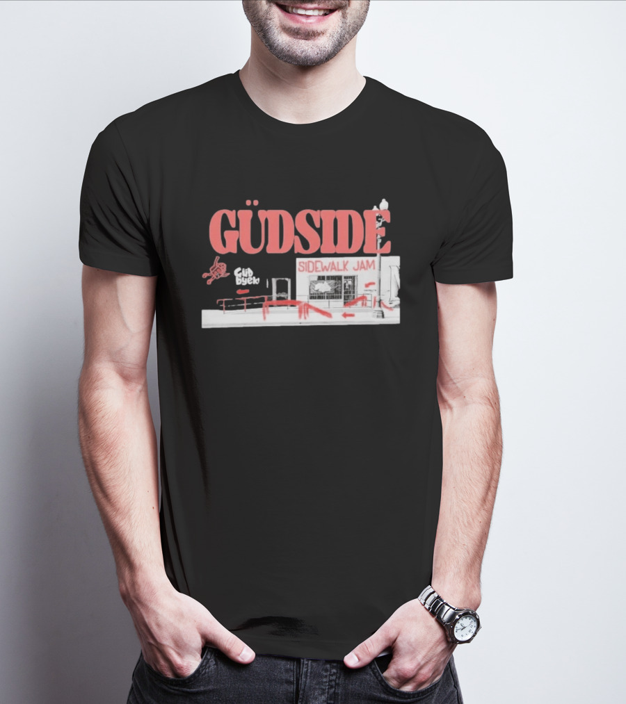 Güdside Sidewalk Jam Güd Byek Skateboard Street T-Shirt