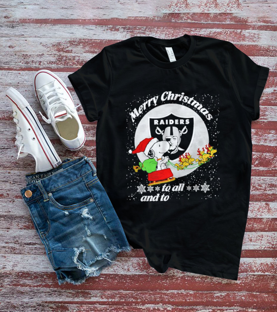 Merry Christmas Raiders Snoopy Santa Reindeer T-Shirt