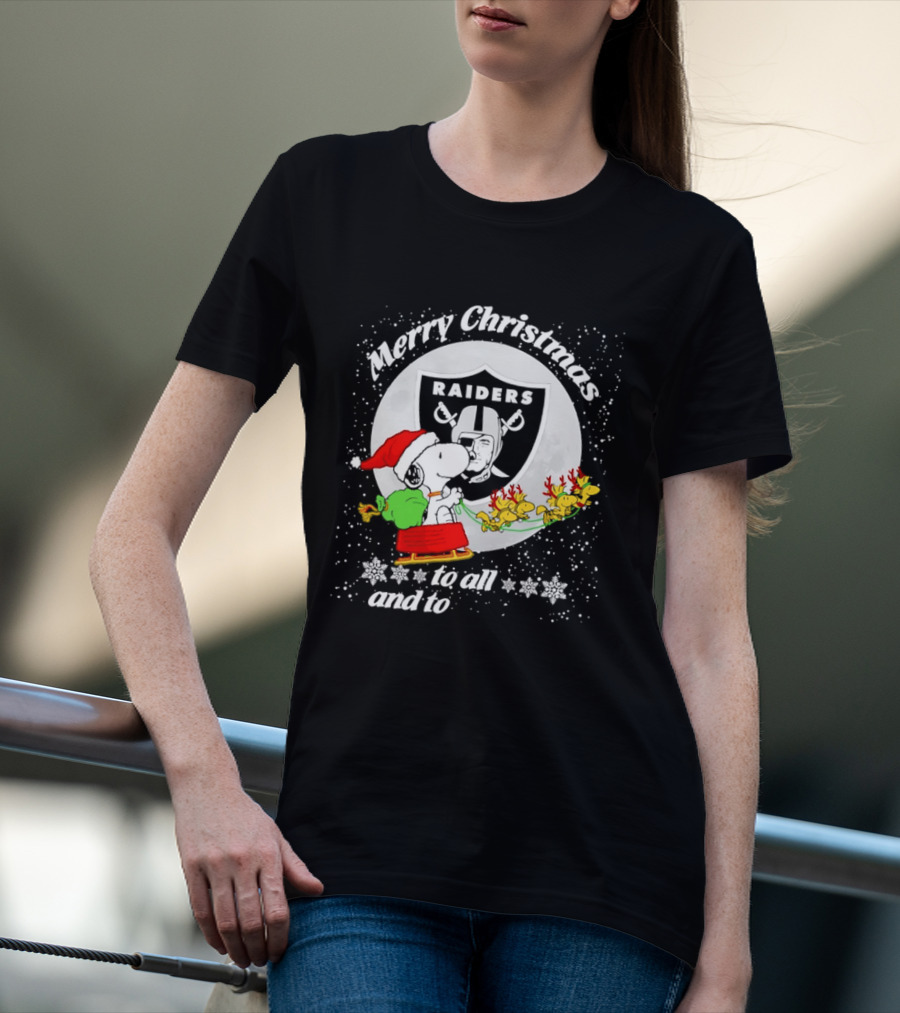 Merry Christmas Raiders Snoopy Santa Reindeer T-Shirt