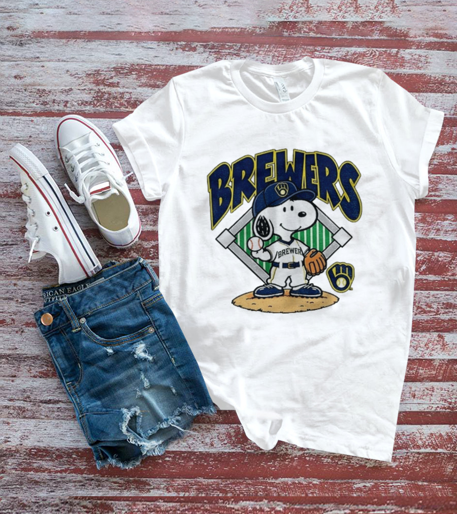 Brewers Snoopy Baseball Take October Milwaukee MLB T-Shirt