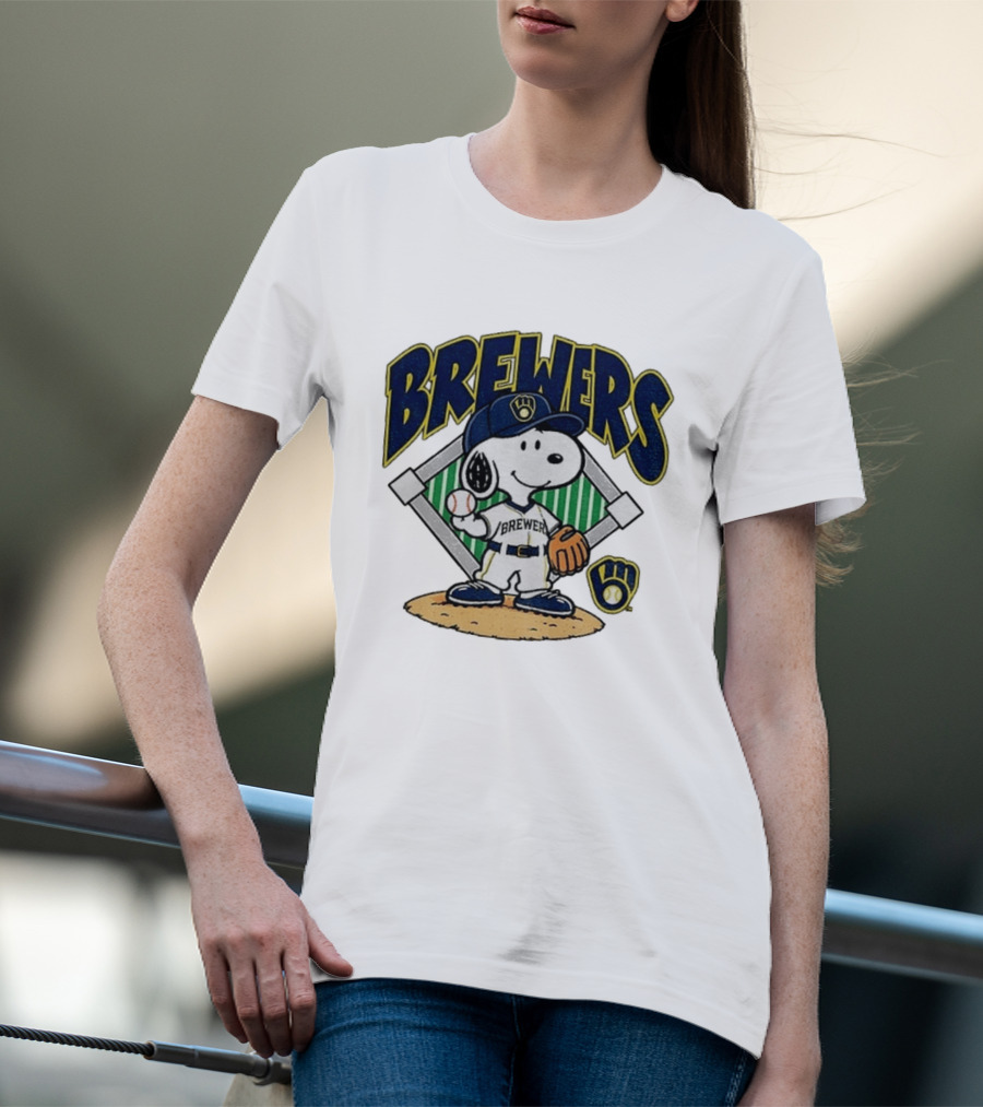 Brewers Snoopy Baseball Take October Milwaukee MLB T-Shirt