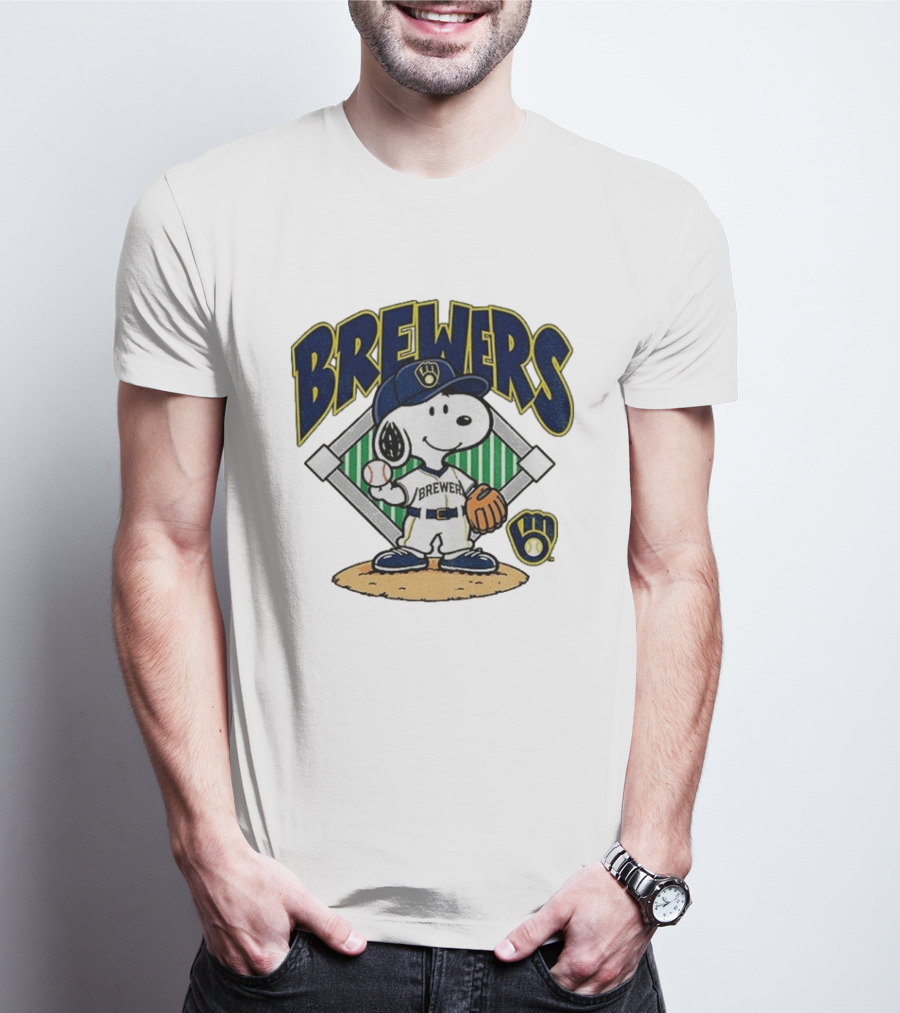 Brewers Snoopy Baseball Take October Milwaukee MLB T-Shirt