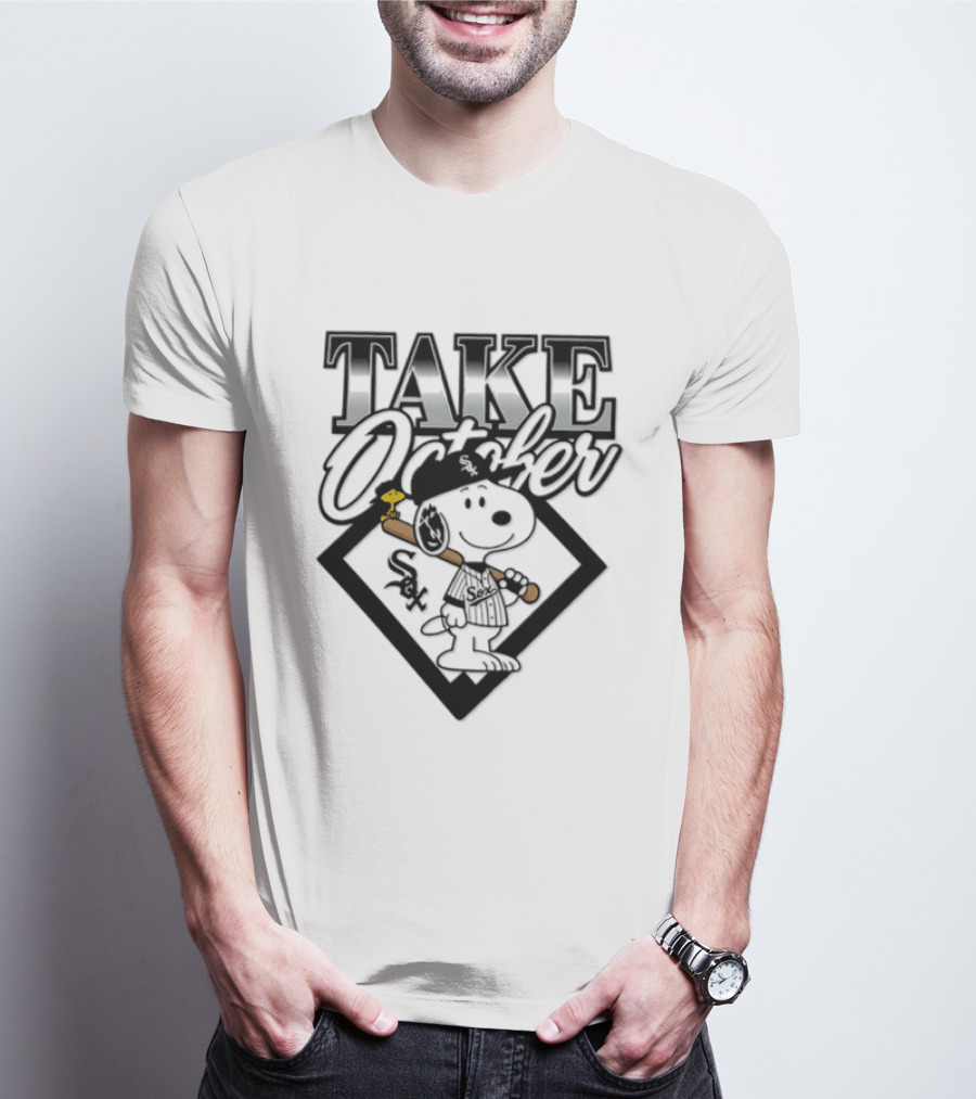 Snoopy Take October Chicago White Sox MLB Baseball Postseason Cartoon T-Shirt