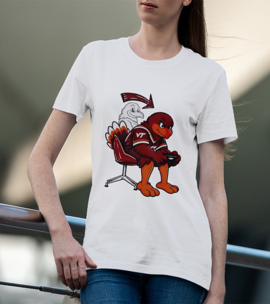 Virginia Tech Hokies Turkey Playing Video Game NCAAF Team Spirit T-Shirt