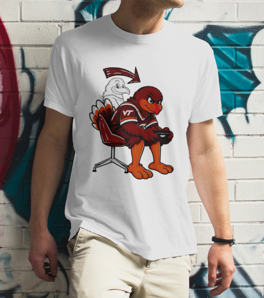 Virginia Tech Hokies Turkey Playing Video Game NCAAF Team Spirit T-Shirt