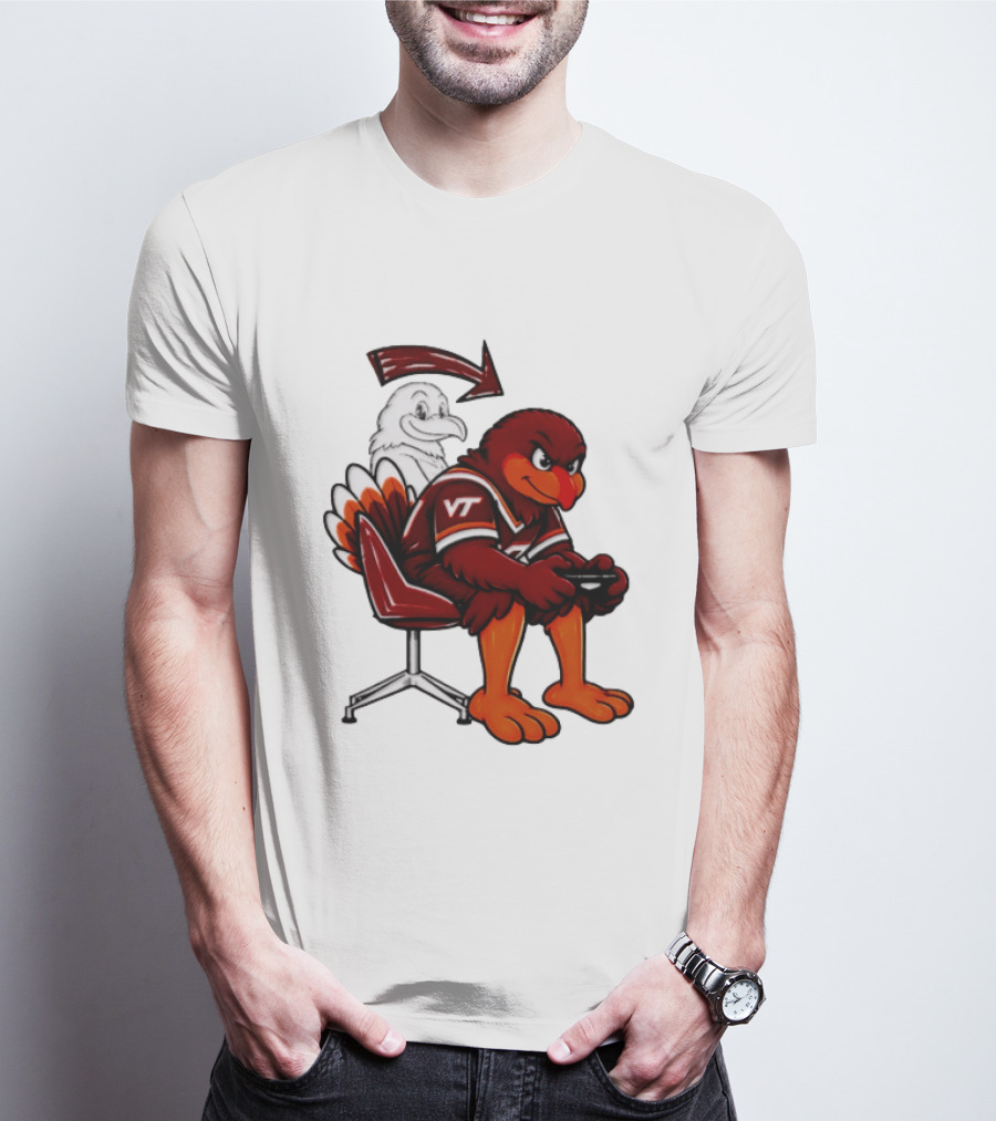 Virginia Tech Hokies Turkey Playing Video Game NCAAF Team Spirit T-Shirt