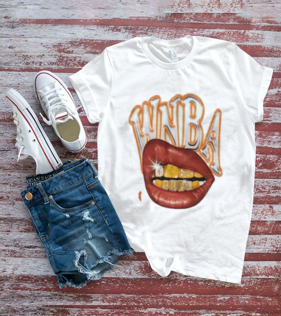 WNBA Lips Gold Grillz Basketball T-Shirt