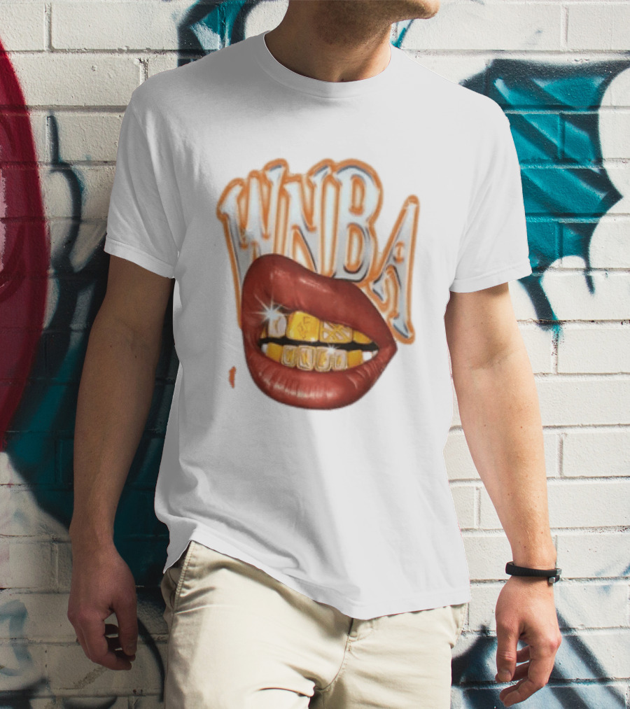 WNBA Lips Gold Grillz Basketball T-Shirt