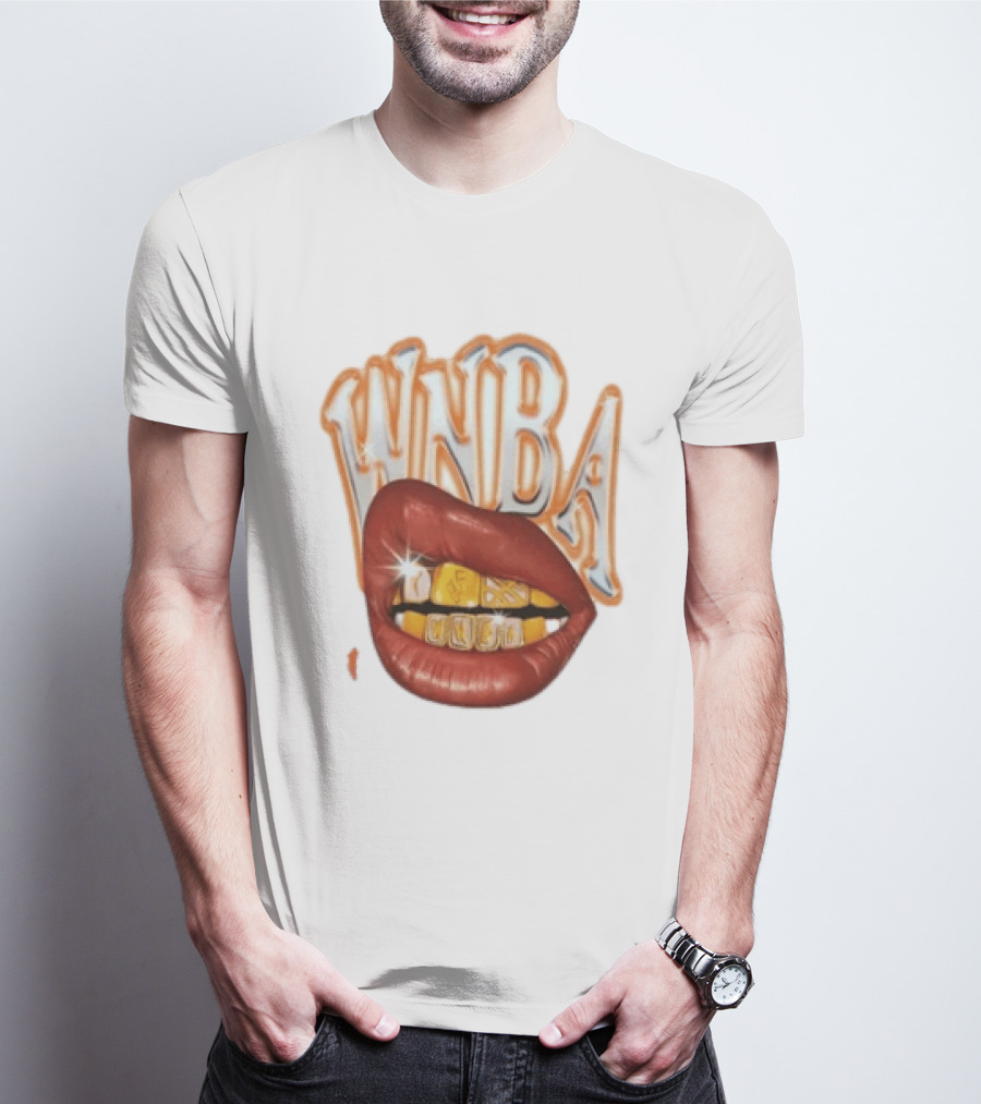 WNBA Lips Gold Grillz Basketball T-Shirt
