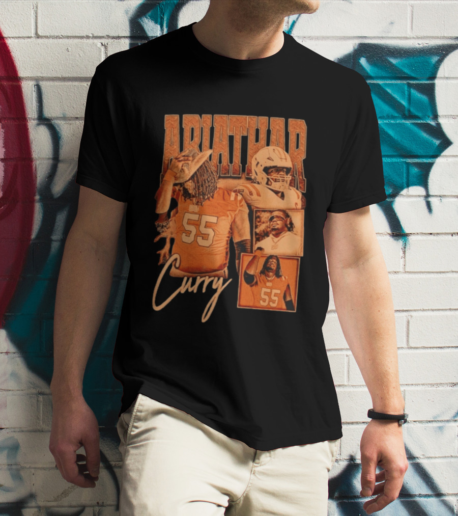 Ariathar Curry 55 Football Player Portrait Montage T-Shirt