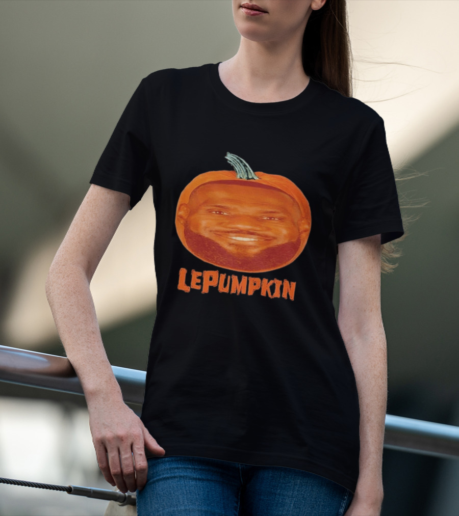 Lebron James Lepumpkin Pumpkin Happy Fall Halloween Basketball T-Shirt