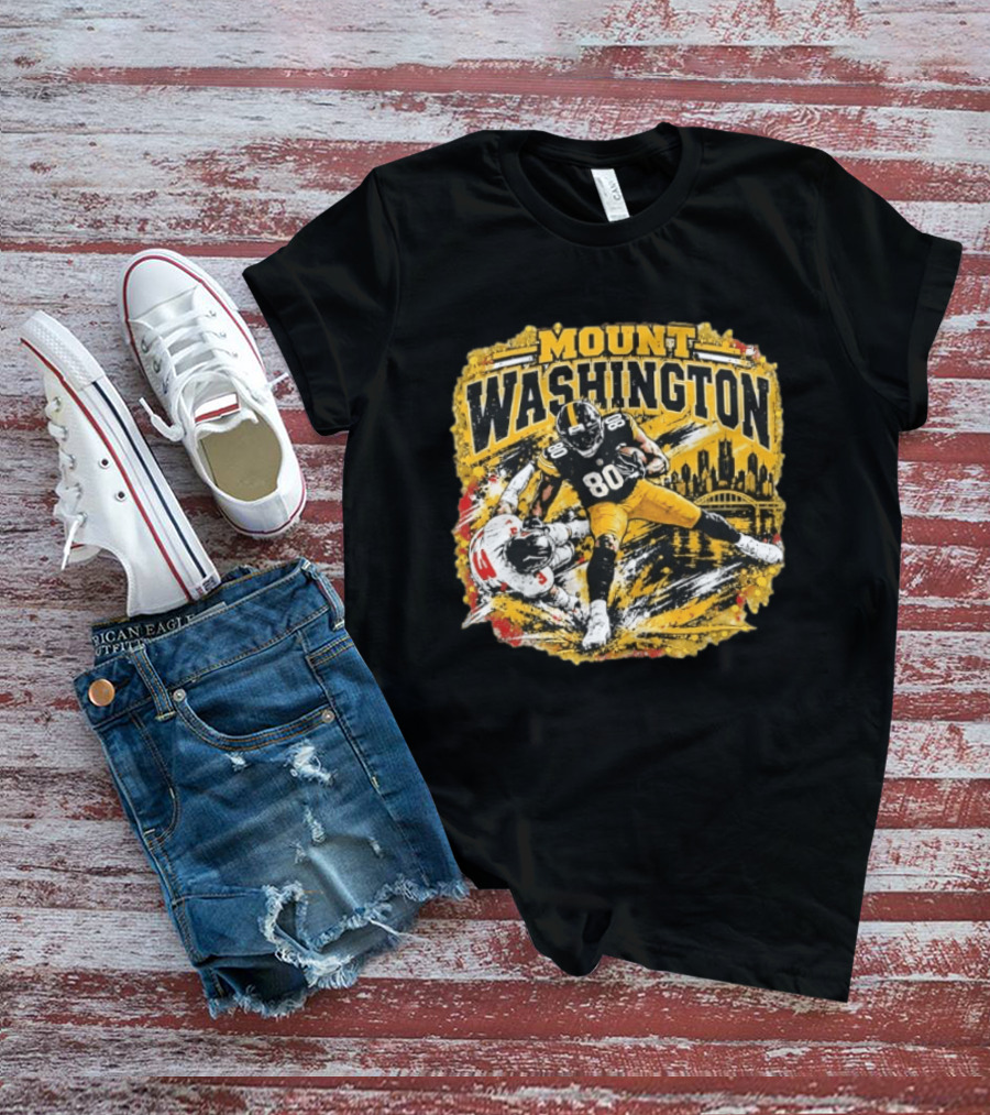 Mount Washington Pittsburgh Steelers 80 Football Distressed T-Shirt