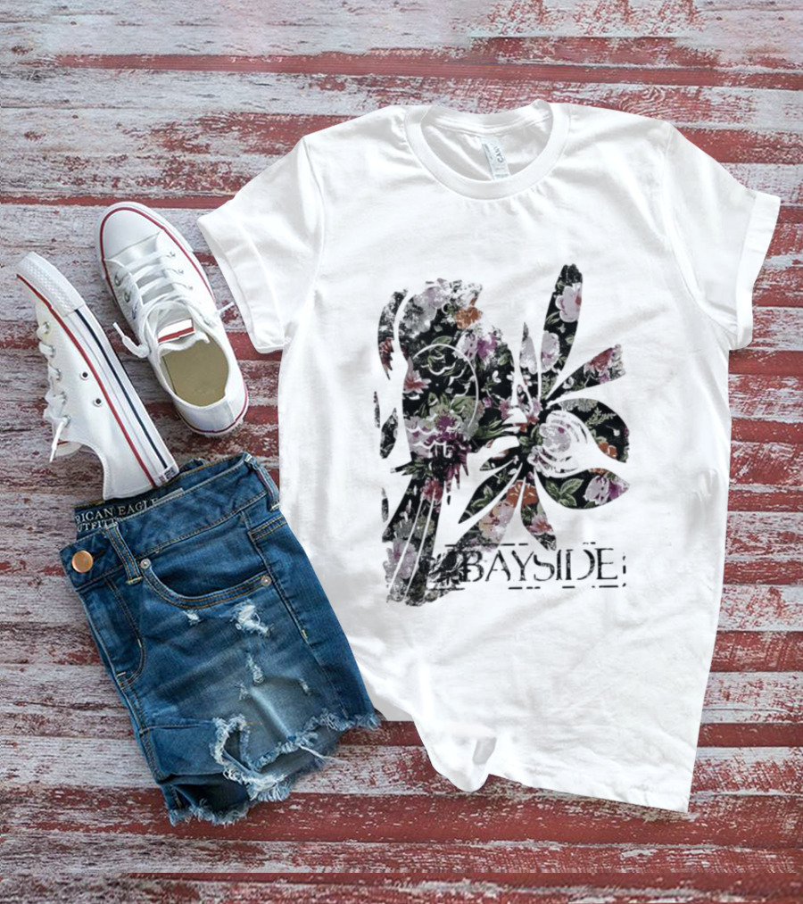 Bayside Floral Bird Distressed Alternative Rock T-Shirt