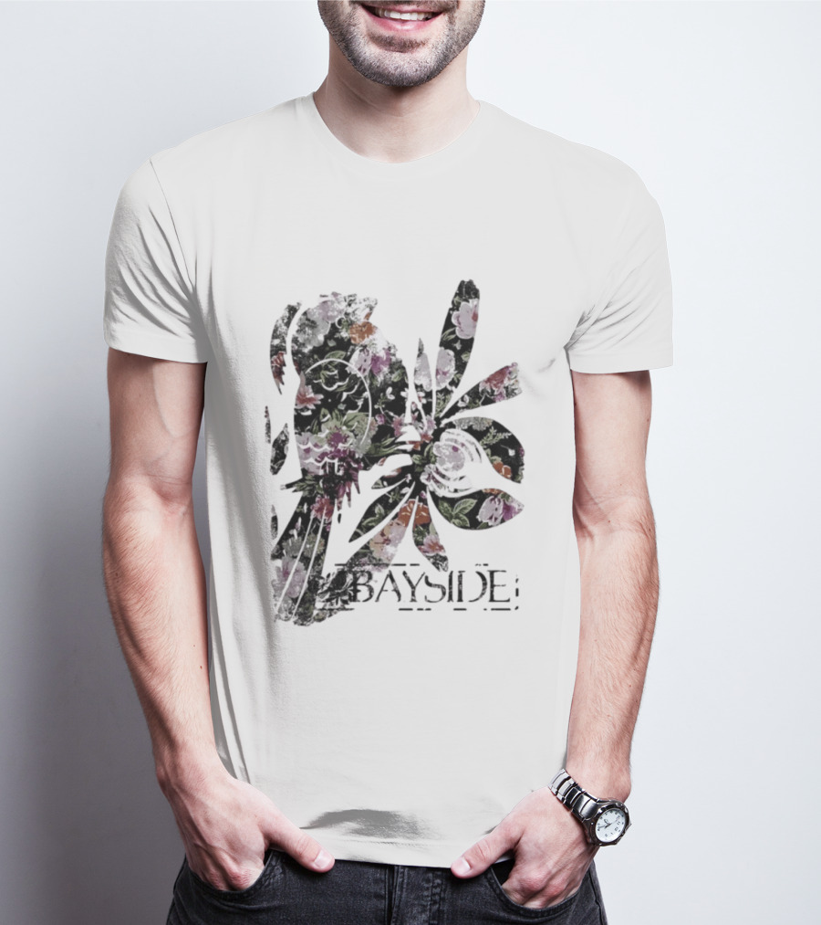 Bayside Floral Bird Distressed Alternative Rock T-Shirt