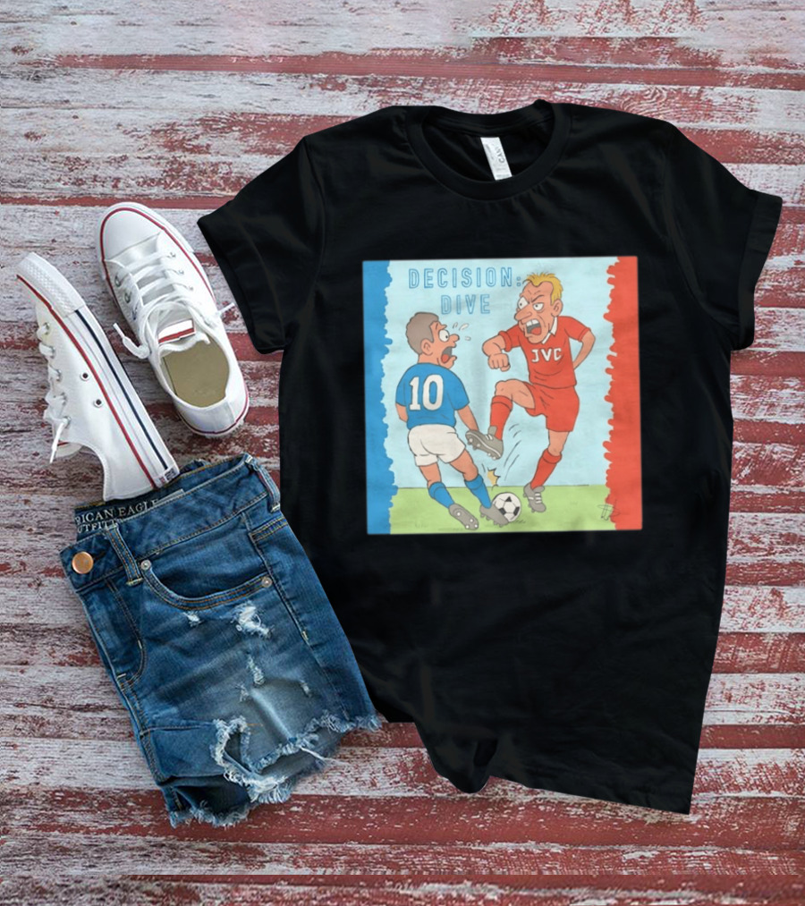 Decision Dive JVC Arsenal Football Cartoon Vintage Rivalry T-Shirt