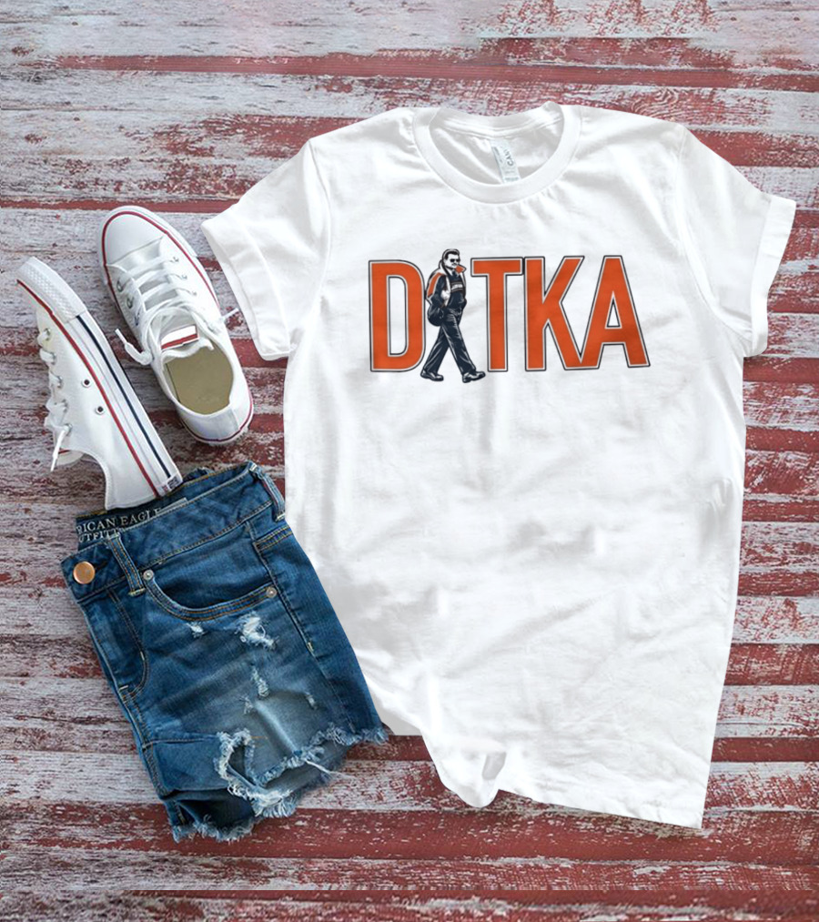 Mike Ditka Chicago Bears Ditka Wordmark Walking Sideline T-Shirt