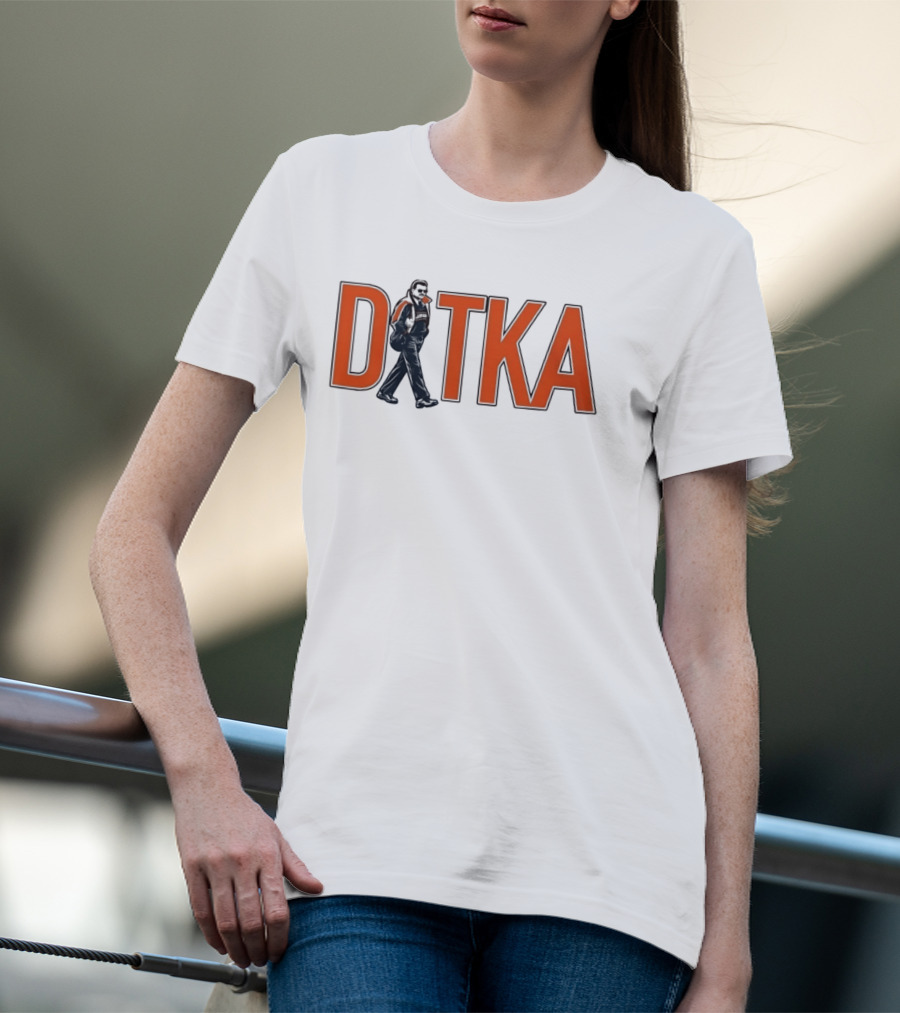 Mike Ditka Chicago Bears Ditka Wordmark Walking Sideline T-Shirt