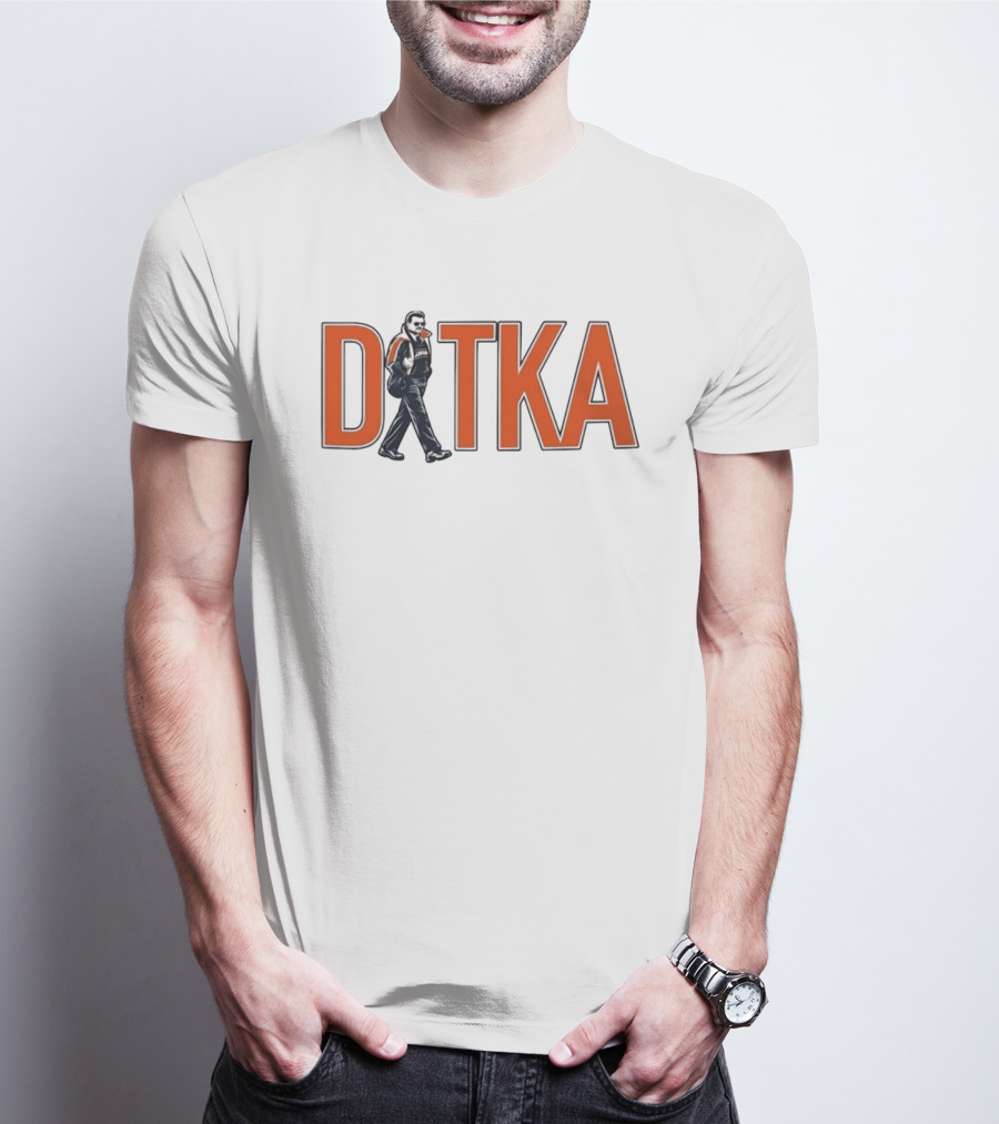 Mike Ditka Chicago Bears Ditka Wordmark Walking Sideline T-Shirt