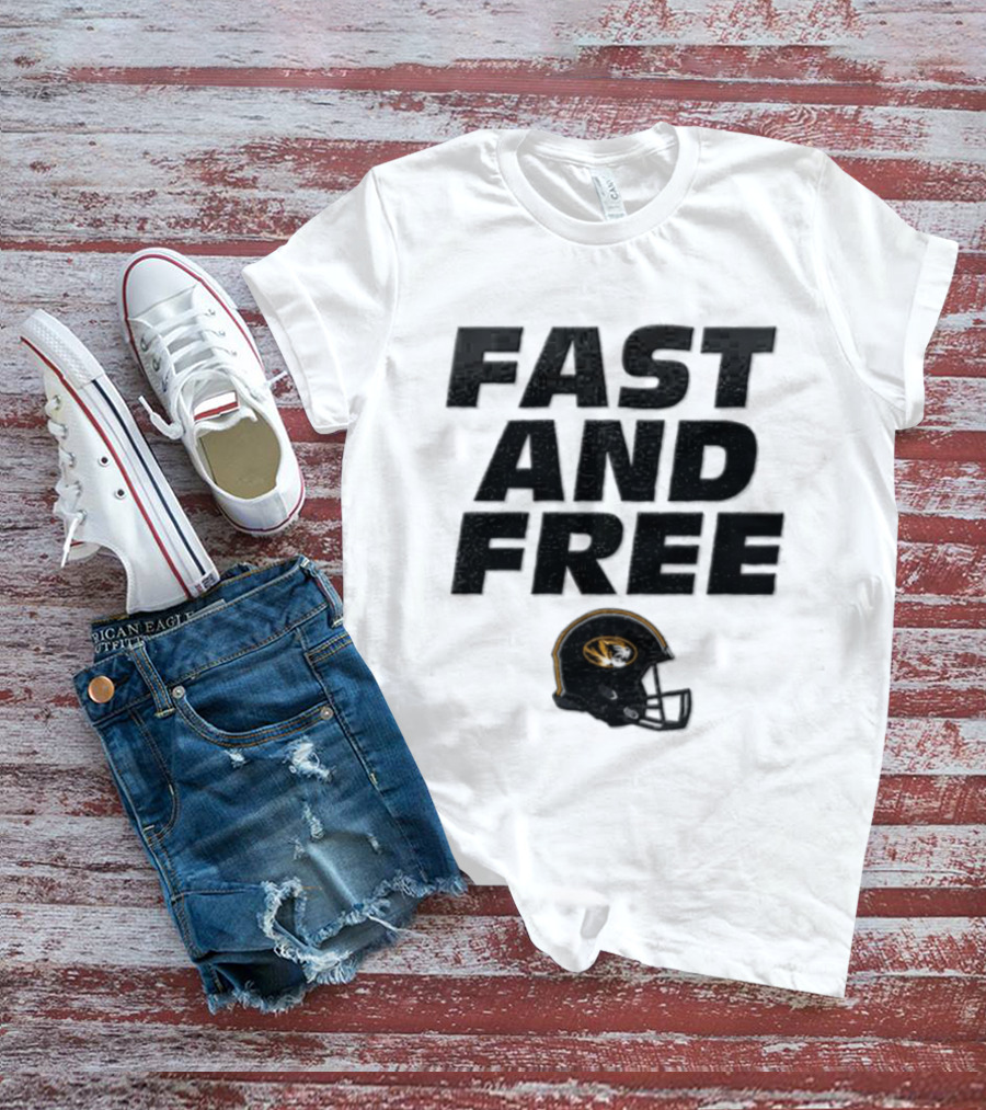 Missouri Tigers NCAA Football Fast And Free Helmet T-Shirt