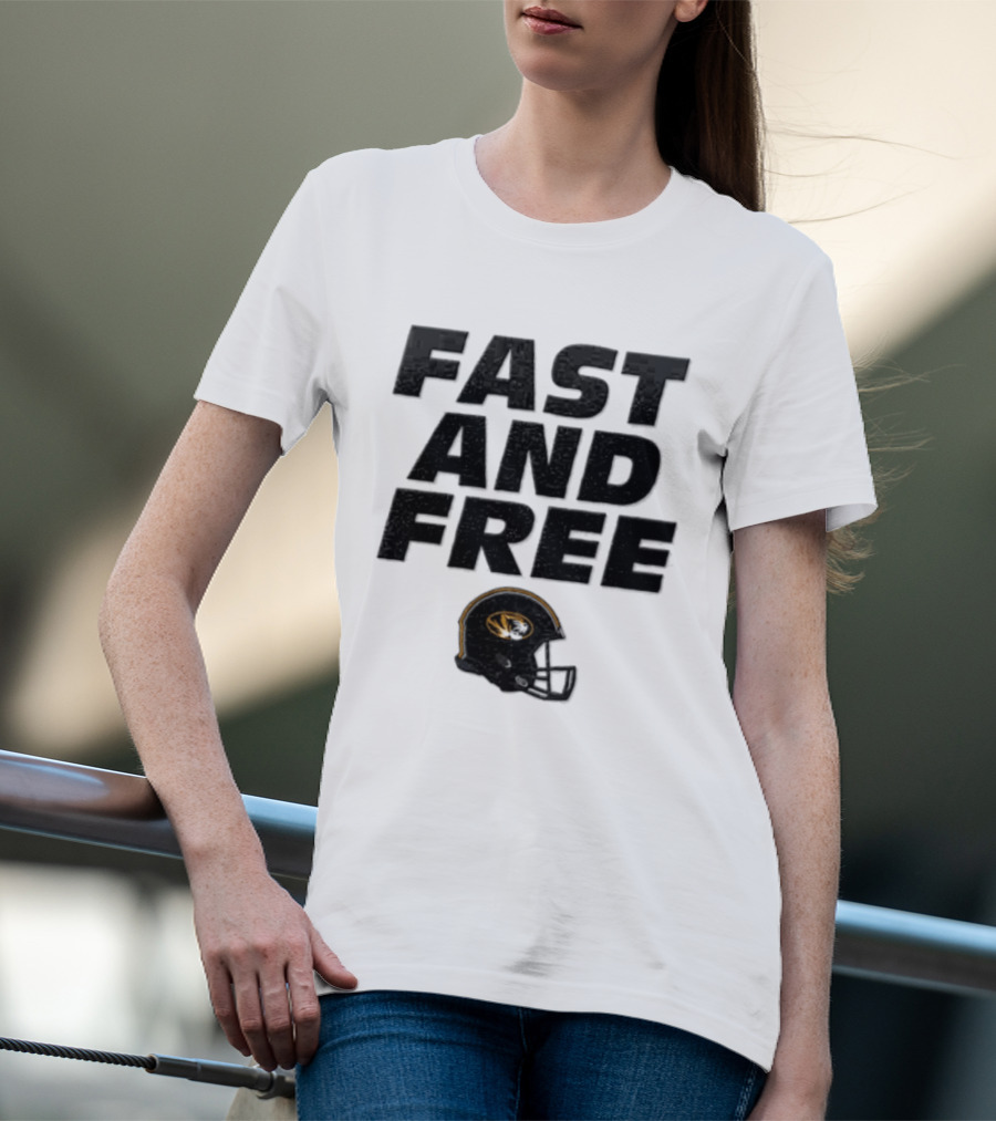 Missouri Tigers NCAA Football Fast And Free Helmet T-Shirt