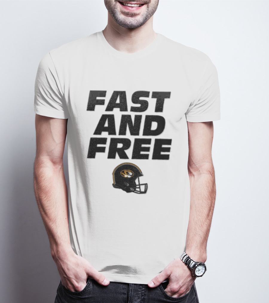 Missouri Tigers NCAA Football Fast And Free Helmet T-Shirt