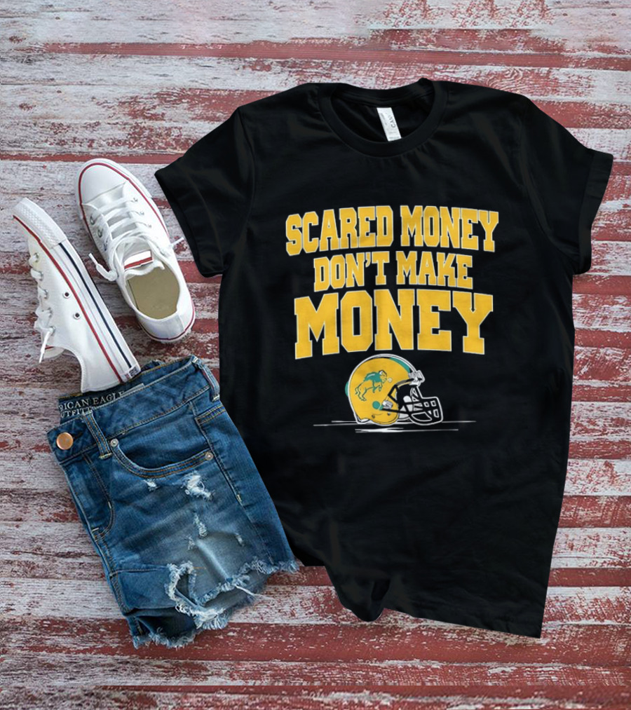 Scared Money Don't Make Money Buffalo Helmet Football T-Shirt
