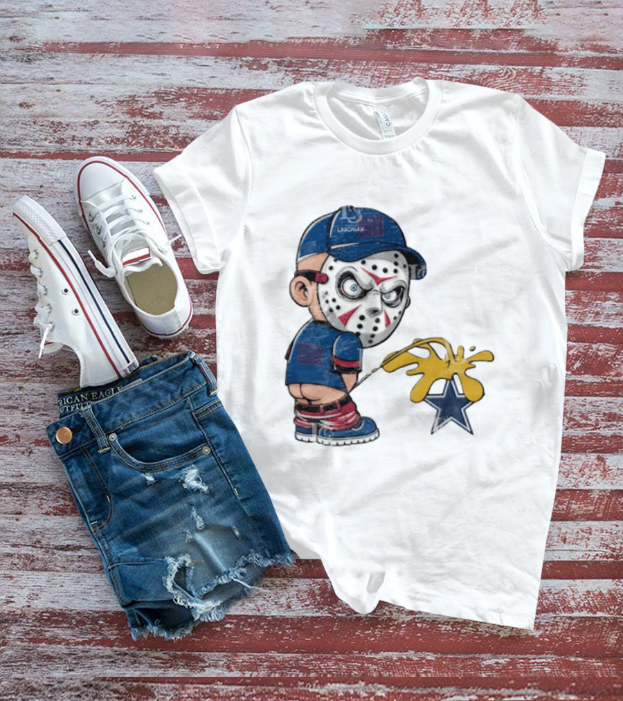 New York Giants Jason Voorhees Piss On Dallas Cowboys T-Shirt
