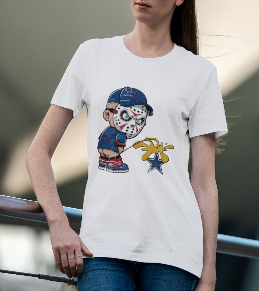 New York Giants Jason Voorhees Piss On Dallas Cowboys T-Shirt