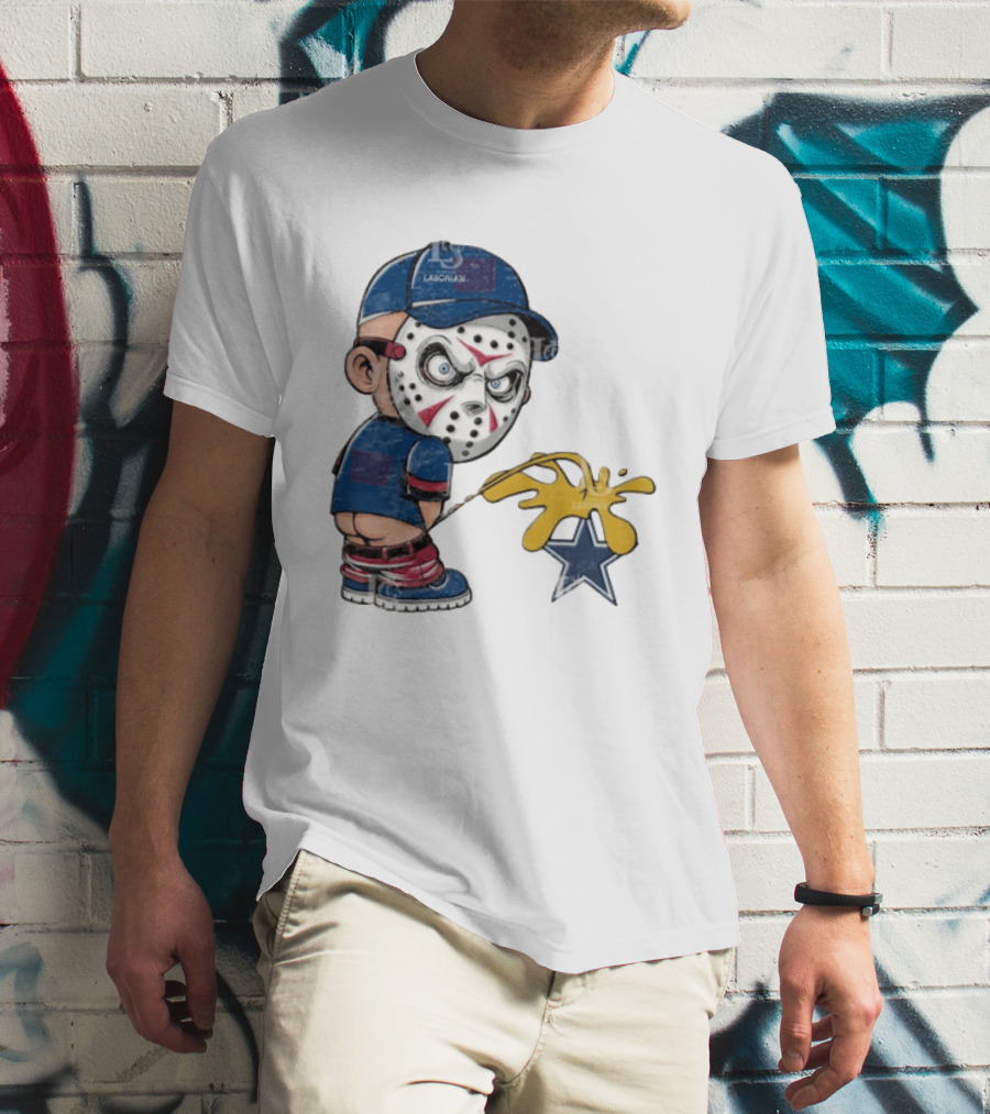 New York Giants Jason Voorhees Piss On Dallas Cowboys T-Shirt