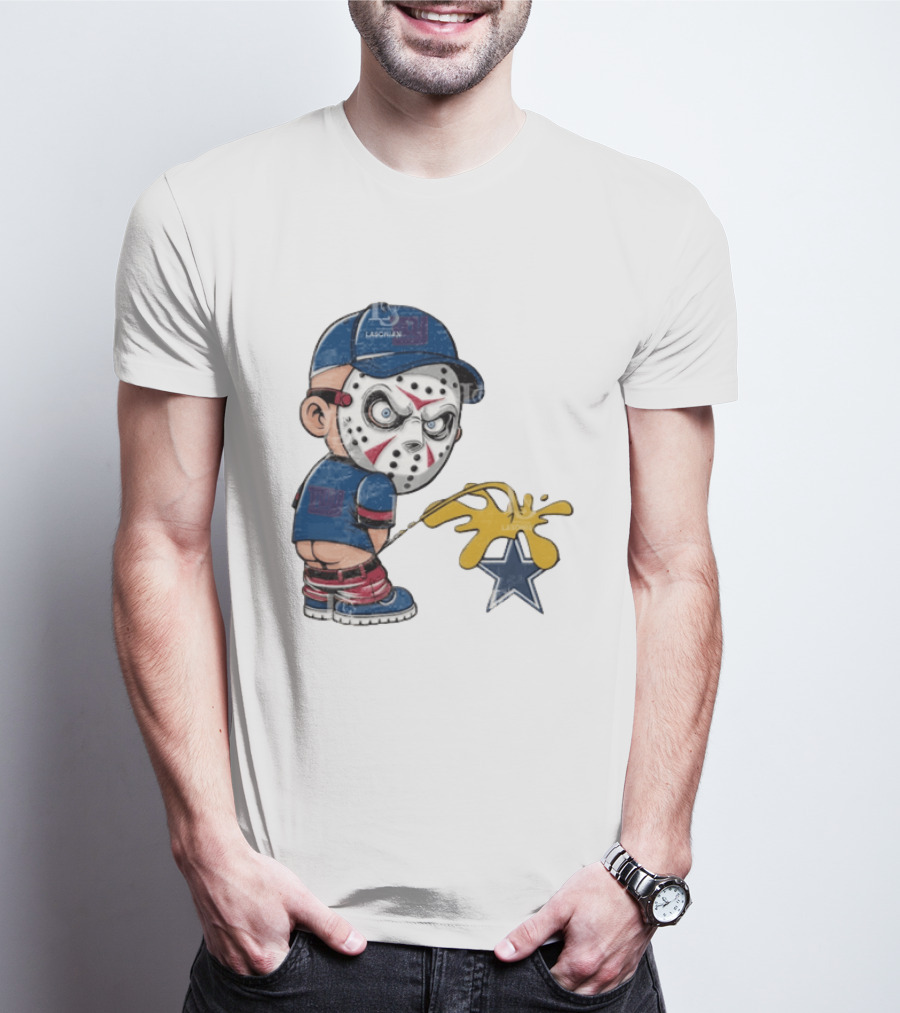 New York Giants Jason Voorhees Piss On Dallas Cowboys T-Shirt