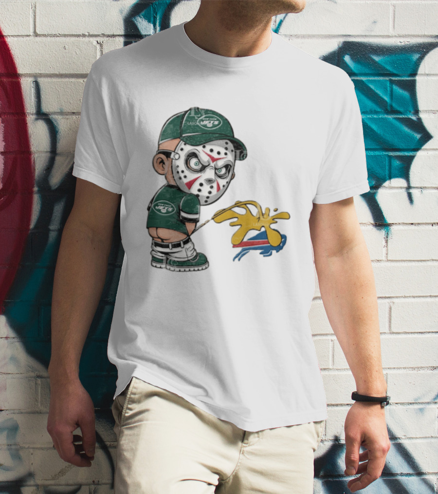 New York Jets Jason Voorhees Pissing On Buffalo Bills T-Shirt