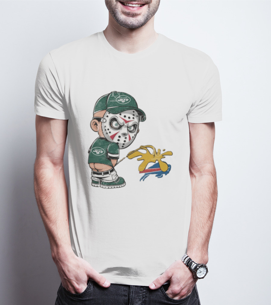 New York Jets Jason Voorhees Pissing On Buffalo Bills T-Shirt