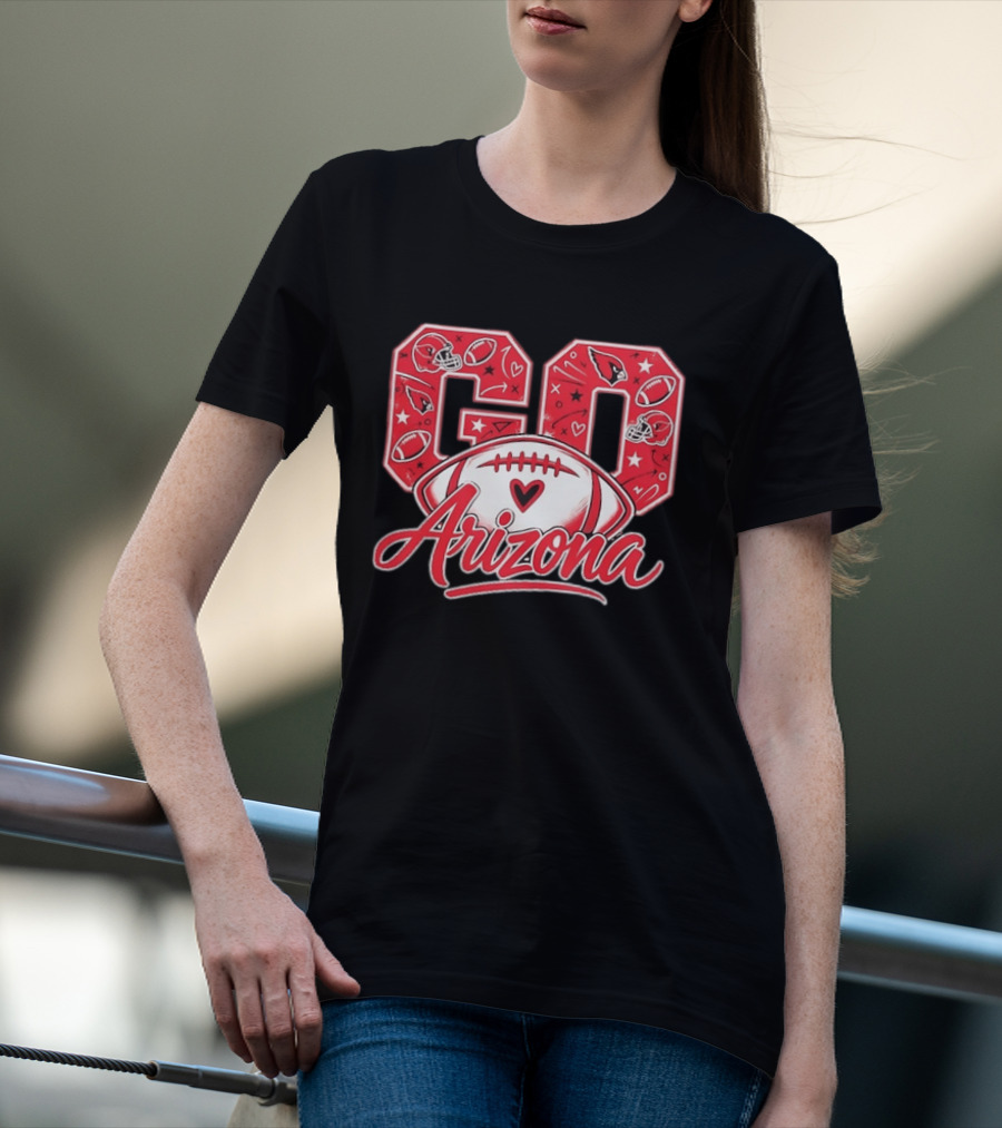 Arizona Cardinals Football Heart Go Fan Spirit T-Shirt
