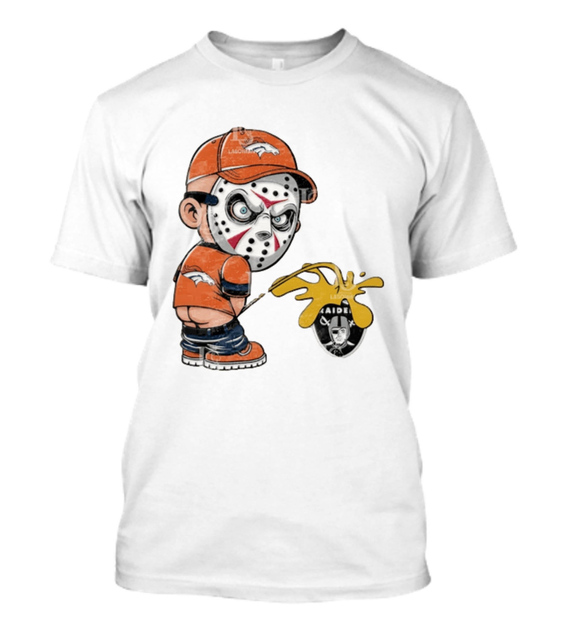 Denver Broncos Jason Voorhees Urinating On Las Vegas Raiders T-Shirt