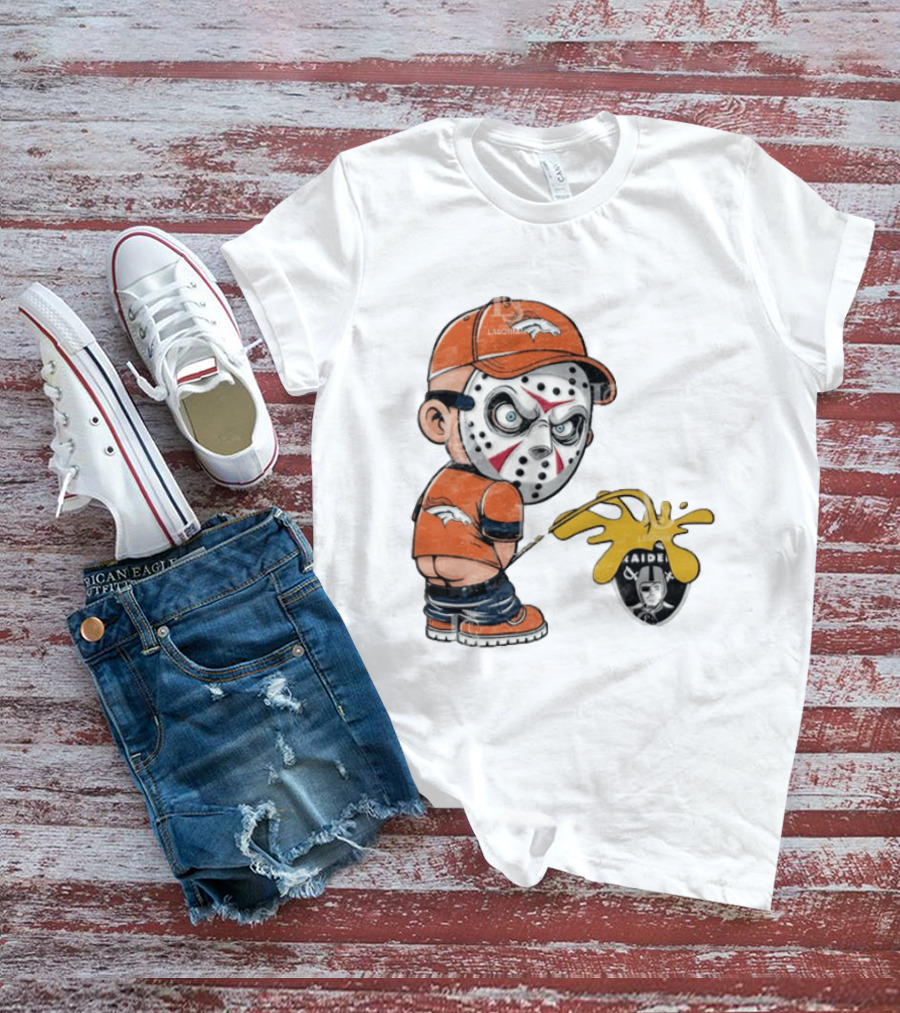 Denver Broncos Jason Voorhees Urinating On Las Vegas Raiders T-Shirt
