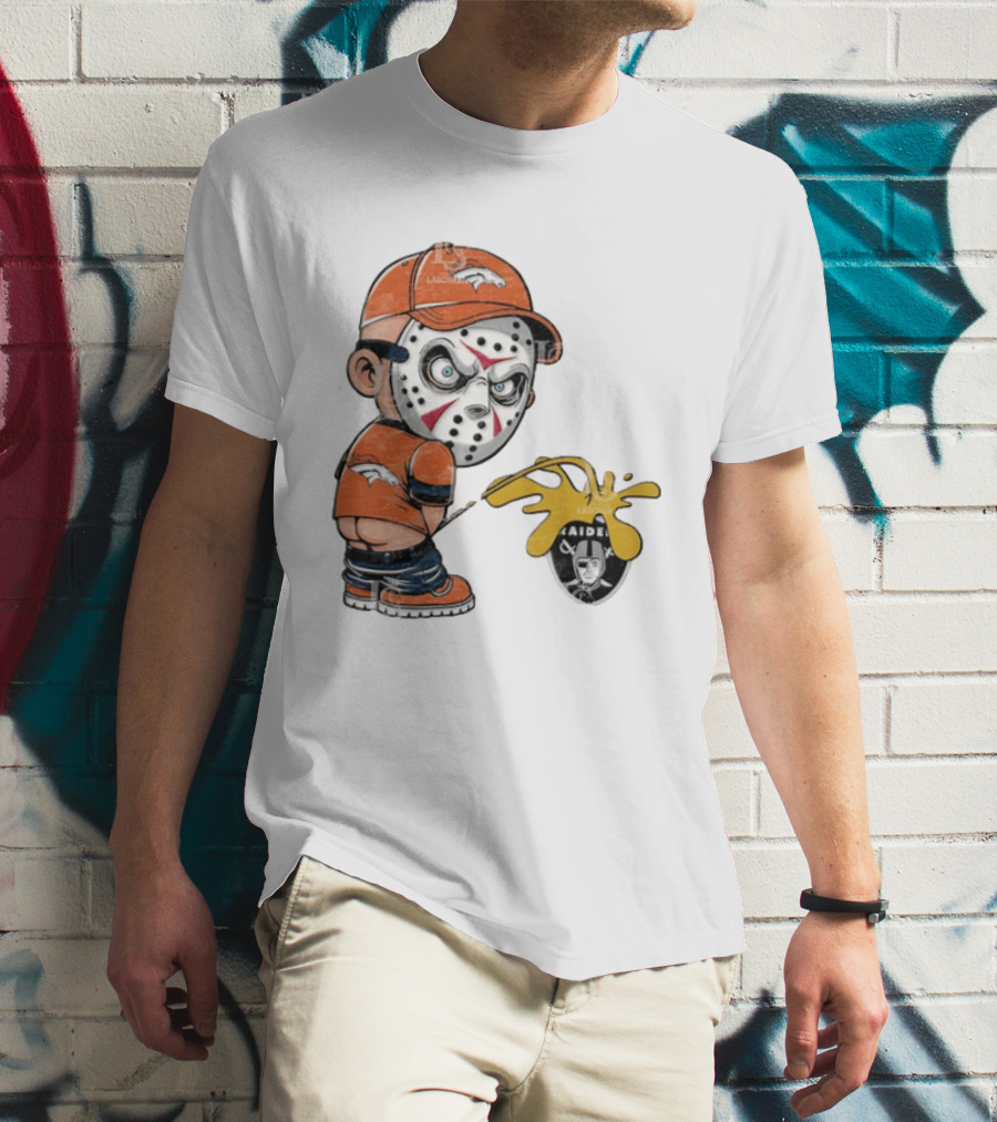 Denver Broncos Jason Voorhees Urinating On Las Vegas Raiders T-Shirt
