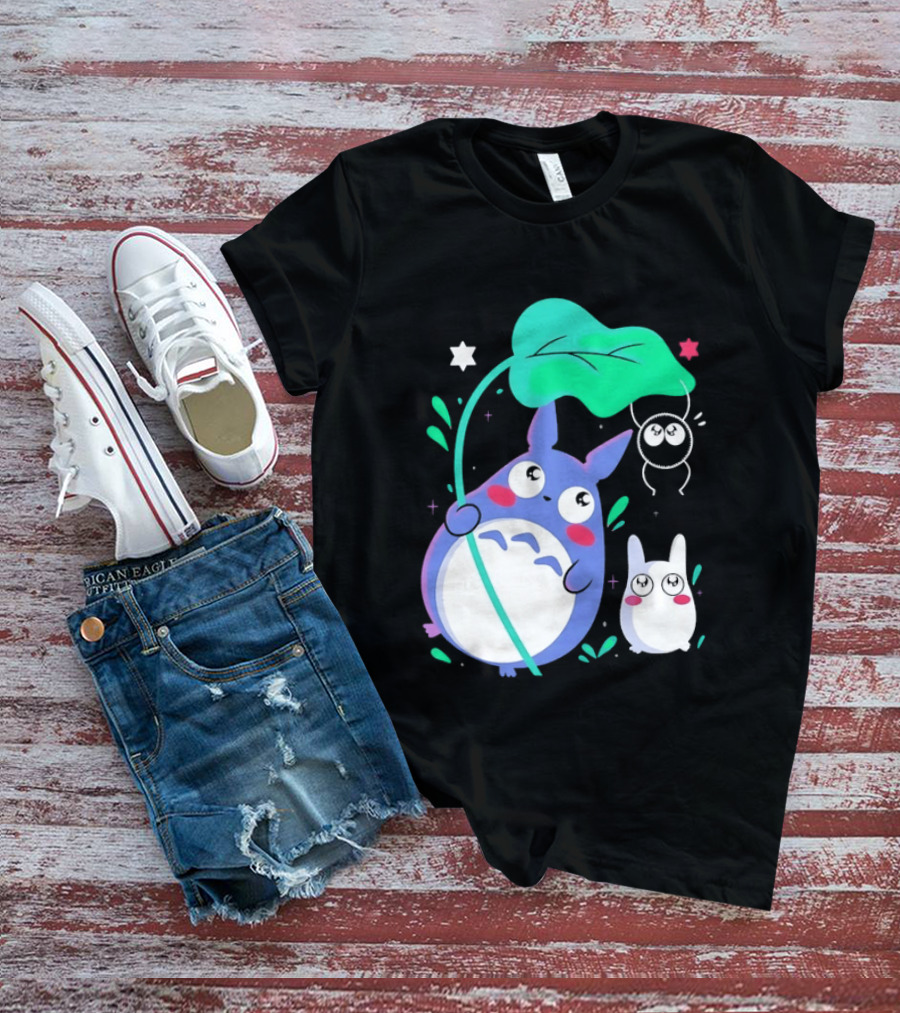 My Neighbor Totoro Soot Sprite Leaf Art Studio Ghibli Characters T-Shirt
