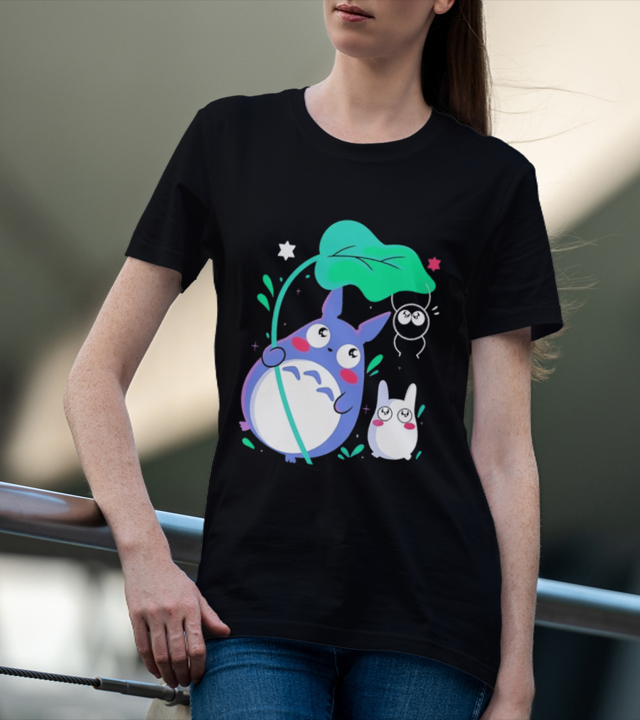 My Neighbor Totoro Soot Sprite Leaf Art Studio Ghibli Characters T-Shirt