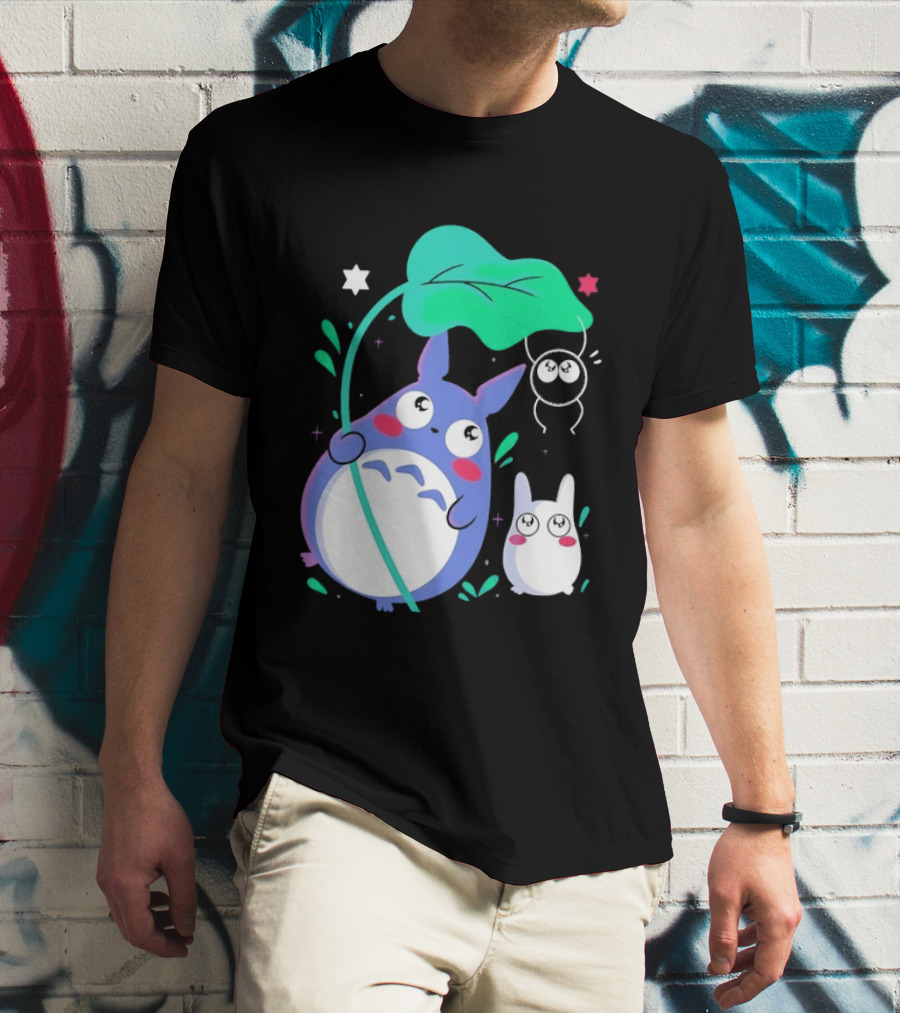 My Neighbor Totoro Soot Sprite Leaf Art Studio Ghibli Characters T-Shirt