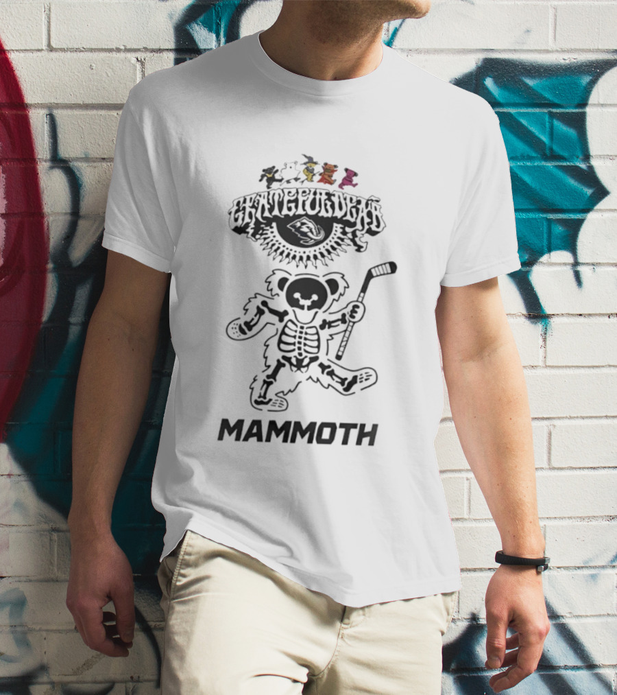Grateful Dead Dancing Bear Skeleton Mammoth Hockey T-Shirt