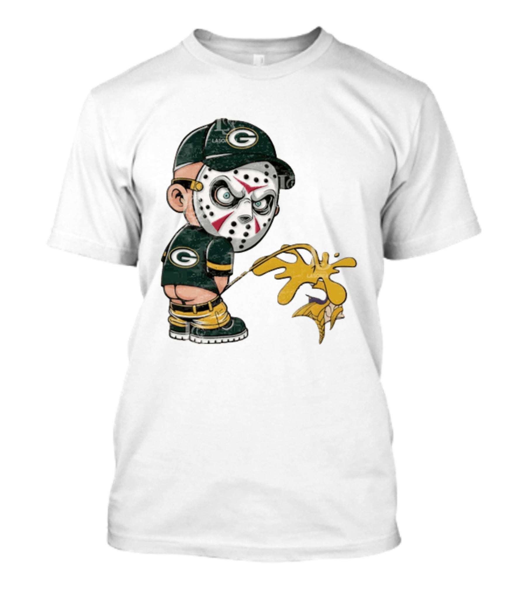 Green Bay Packers Jason Voorhees Piss On Minnesota Vikings Rivalry Humor T-Shirt