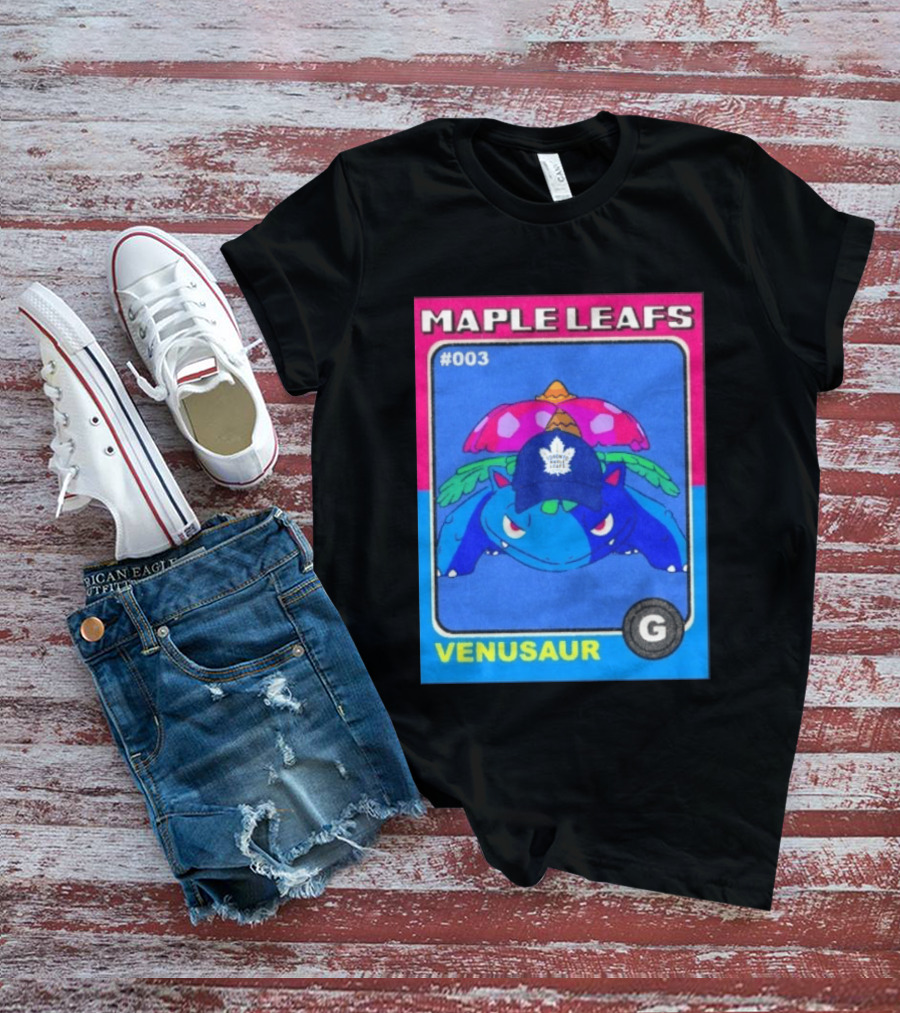 Venusaur Toronto Maple Leafs 003 Trading Card Blue Hat Edition T-Shirt